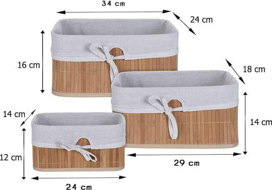 H&S Collection Set de coșuri decorative Bambus Brown 3buc