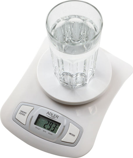 Adler Ψηφιακή Ζυγαριά Κουζίνας με Κάδο έως 5kg Λευκή