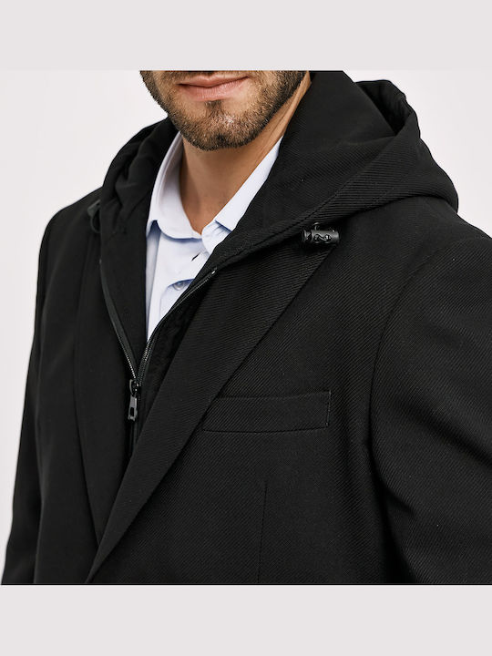 Men's Winter Suit Jacket Slim Fit Black