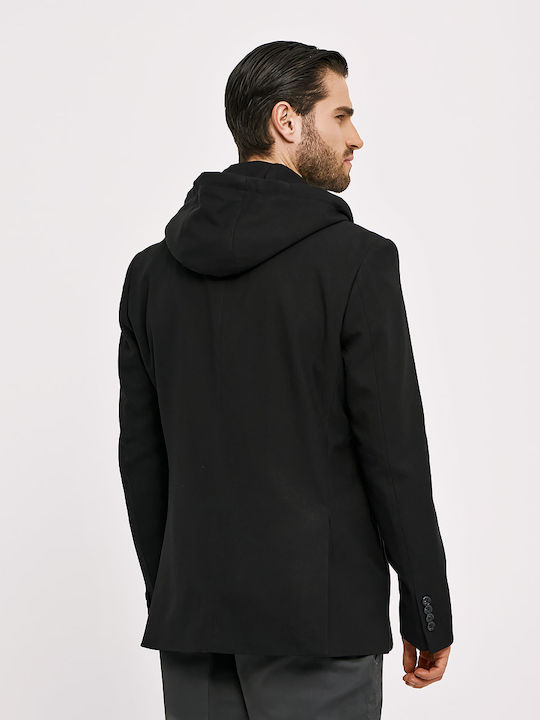 Men's Winter Suit Jacket Slim Fit Black