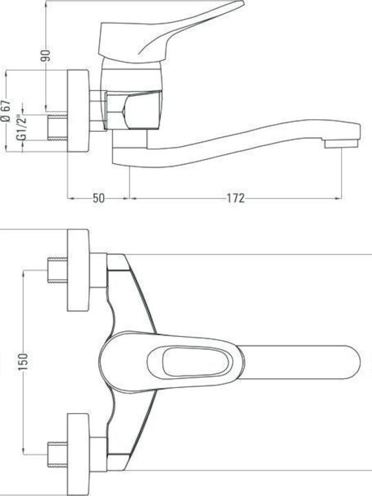 NEO Kitchen Faucet Counter Silver