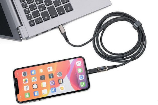 Troika Редовна USB-C към Lightning кабел 100W Черен 2м (CBL20/BK)