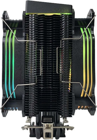 Rampage Octagon C60 CPU Kühlung Doppellüfter für Socket 1700 / AM5 mit ARGB Beleuchtung Schwarz