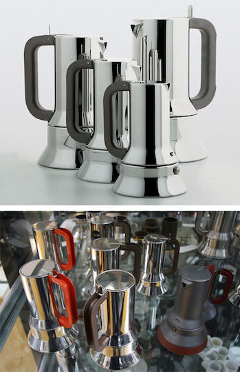 Alessi Cafetiere Pentru Plită 6 Căni Inox Maro