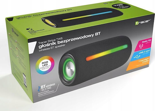 Tracer Stripe Ηχείο Bluetooth 10W με Ραδιόφωνο και Διάρκεια Μπαταρίας έως 5 ώρες Μαύρο