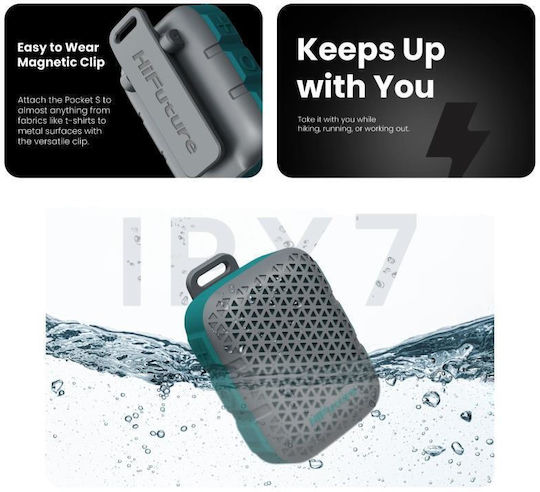 HiFuture Pocket S Αδιάβροχο Ηχείο Bluetooth 5W με Διάρκεια Μπαταρίας έως 5 ώρες Μπλε