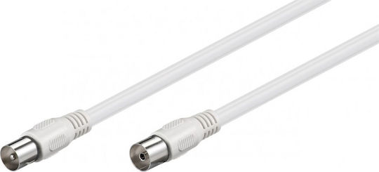 Goobay Καλώδιο Κεραίας Coax male - Coax female Λευκό 1.5m (66613) 1τμχ