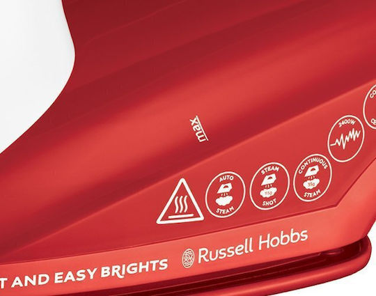 Russell Hobbs Steam Iron 2400W with Ceramic Plate and Continuous Steam Supply 35g/min