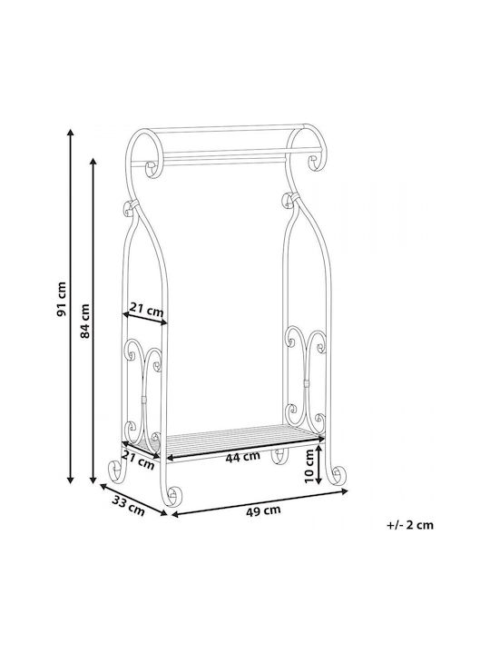 Beliani Freistehender Kleiderständer Badezimmer Einzeln ​49x91cm Schwarz