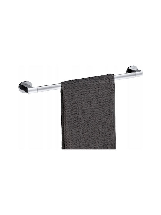 Wenko Towel Single Wall-Mounted Bathroom Rail Silver