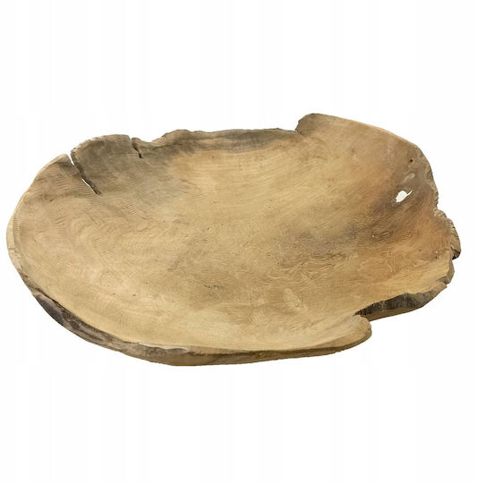 JK Home Decoration Bol Decorativ Lemn Maro 40x40cm 1buc