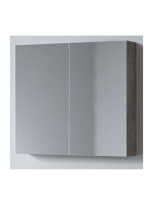 Martin Omega 75 Rectangular Bathroom Mirror made of Particle Board with Cabinet 74x65cm Berlin