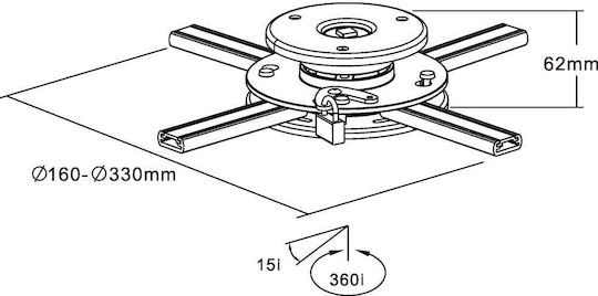 InLine Projektor Wandhalterung mit maximaler Belastung von 20kg Schwarz