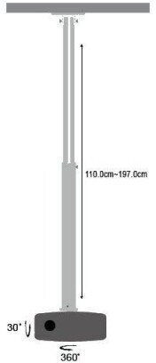Techly Projector Mount Ceiling with Maximum Load Capacity of 15kg Gray