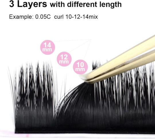 Nagaraku Easy Fanning Bloom Eyelash Extensions 0.03c 7-9-11mm