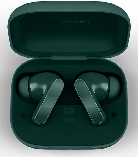 Motorola Moto Buds BASS Bluetooth хендсфри Слушалки с Устойчивост на Пот и Кутийка за Зареждане Pantone Posy Green