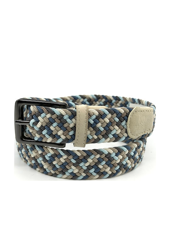 Elastic Men's Belt Leather Knitted Multicolored