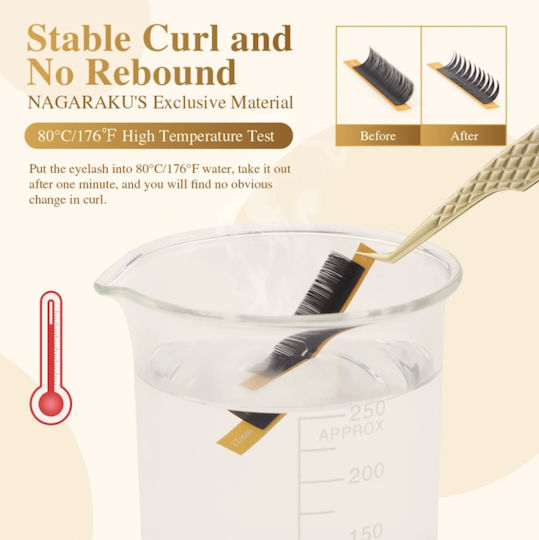 Nagaraku Air Series Double Tips Ellipse Eyelash Extension 0.15d Mix 8-15mm