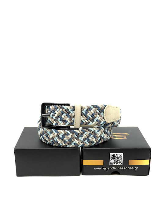 Elastic Men's Belt Leather Knitted Multicolored