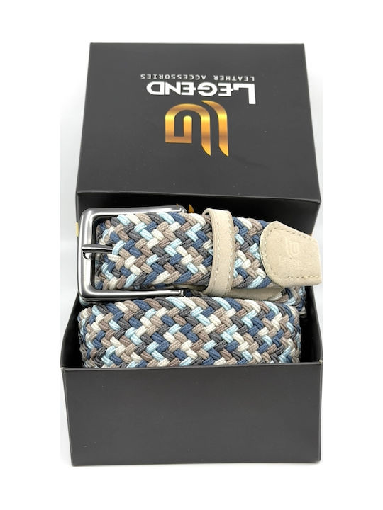 Elastic Men's Belt Leather Knitted Multicolored