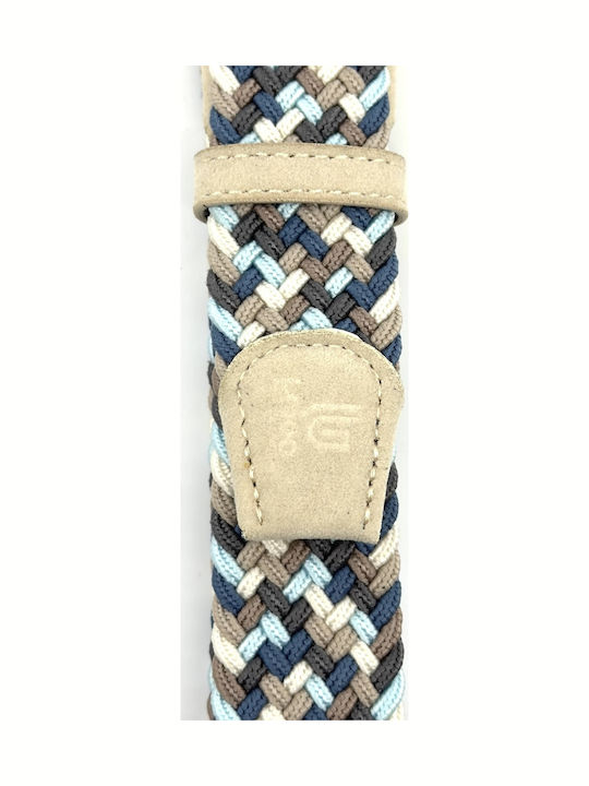 Elastic Men's Belt Leather Knitted Multicolored