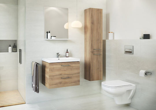 Cersanit Lara Floor Bathroom Column Cabinet L30xD25xH150cm White