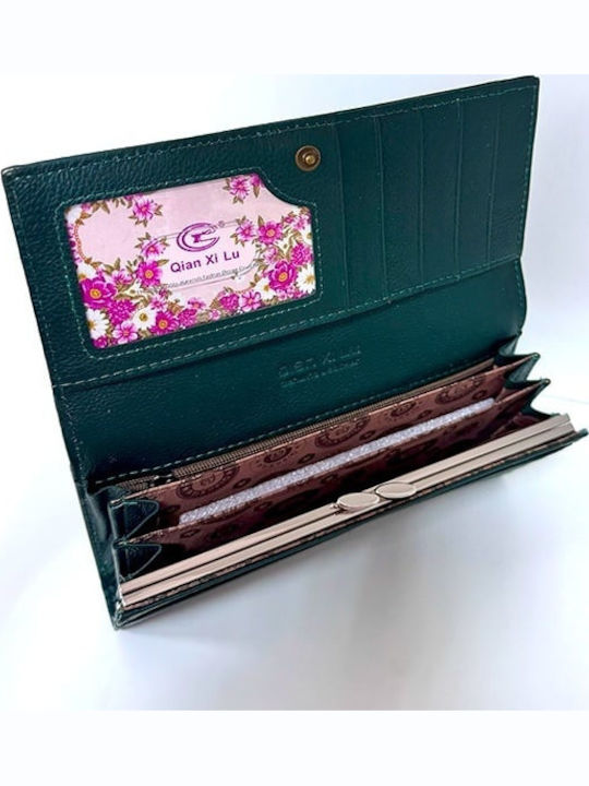 Große Leder Damenbrieftasche Grün