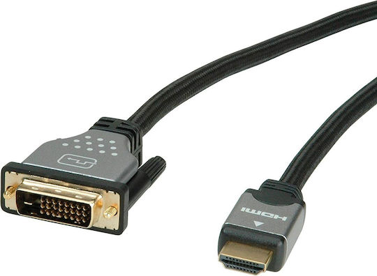 Roline 1.5m DVI-I male to HDMI male Cable Black (11.04.5876)