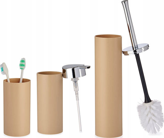 Berilo S3609781 Badezimmer-Accessoire-Set Kunststoff Braun 3Stück