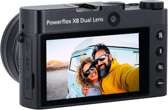 Rollei Powerflex Dual Lens Compact Camera Optical Zoom 8x Black
