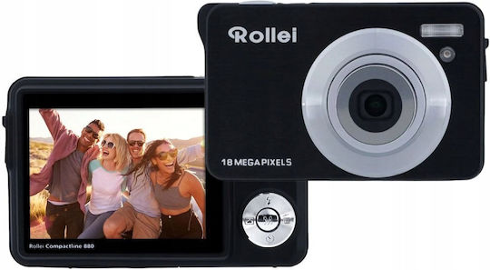 Rollei Compactline 880 Компактен Фотоапарат 18МР Оптично Увеличение 8x Черна