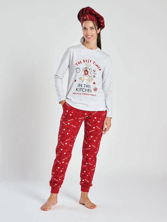 Muydemi Set Pijamale pentru Femei Red