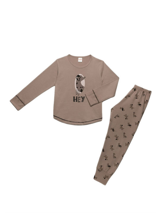 Minerva Kids' Pajamas Winter Brown Woof