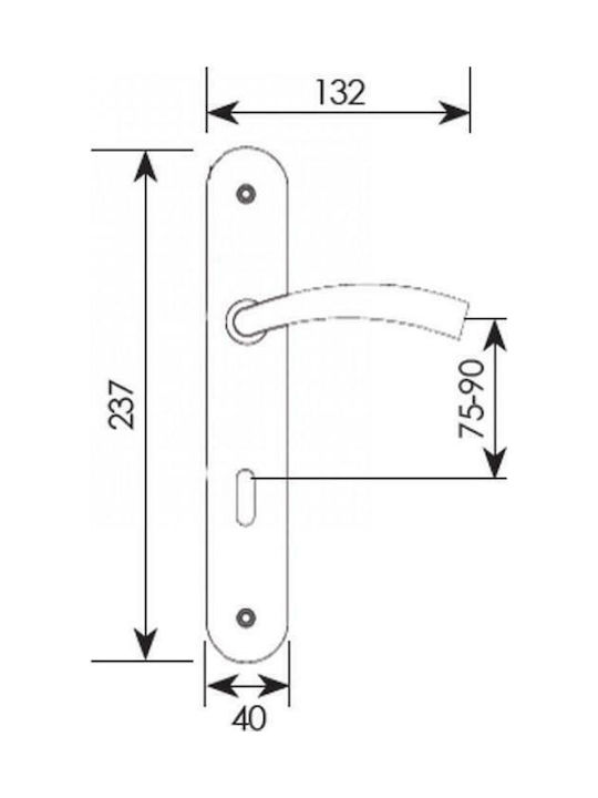 Import Hellas Lever Middle Door Plate 215 Pair Nickel Matte Import Hellas Lever Middle Door Plate 215 Pair Nickel Matte