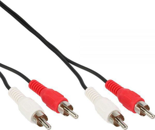 InLine Кабел 2x RCA мъжки - 2x RCA женски 1м 89933C