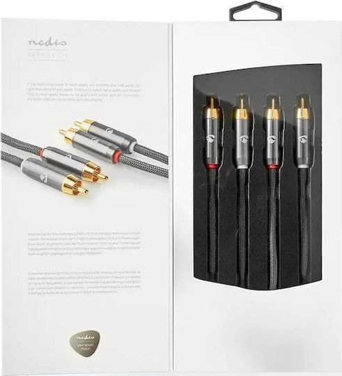 Nedis Profigold Кабел 2x RCA мъжки - 2x RCA мъжки 5м