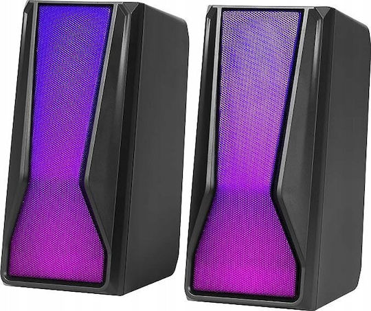 Marvo SG-274 Ηχεία Υπολογιστή 2.0 με RGB Φωτισμό και Bluetooth Ισχύος 6W Μαύρα