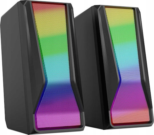 Marvo SG-274 Ηχεία Υπολογιστή 2.0 με RGB Φωτισμό και Bluetooth Ισχύος 6W Μαύρα