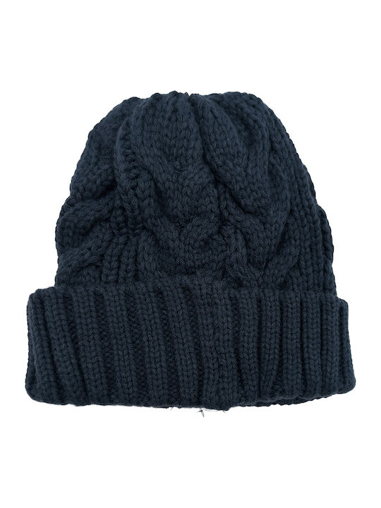 Beanie Unisex Beanie with Knit in Navy Blue color