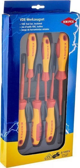 Knipex Set 6 Electrician VDE 1000V Screwdrivers with 6 Interchangeable Tips