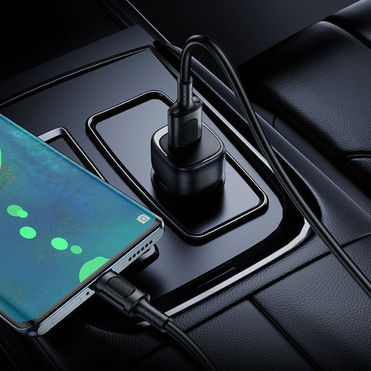 Borofone Auto-Ladegerät 18W 3A Schnellladung mit einem Anschluss: 1xUSB mit Kabel Typ-C,TC-TC Weiß Farbe