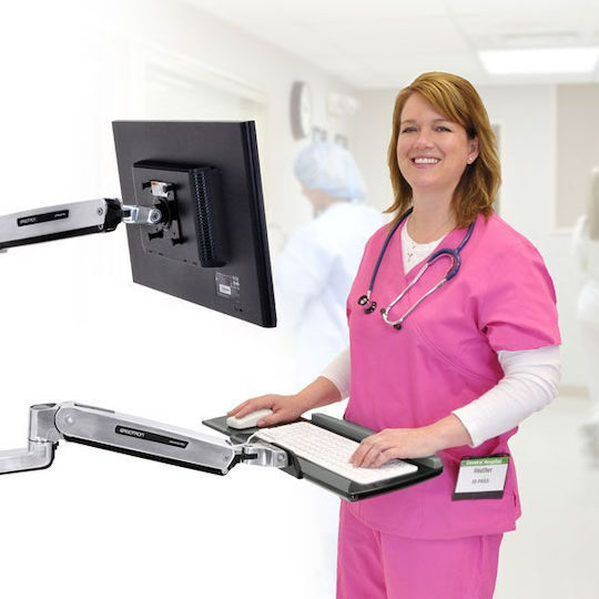 Ergotron Wall Mounted Keyboard Stand with Extension Arm Silver 45-354-026
