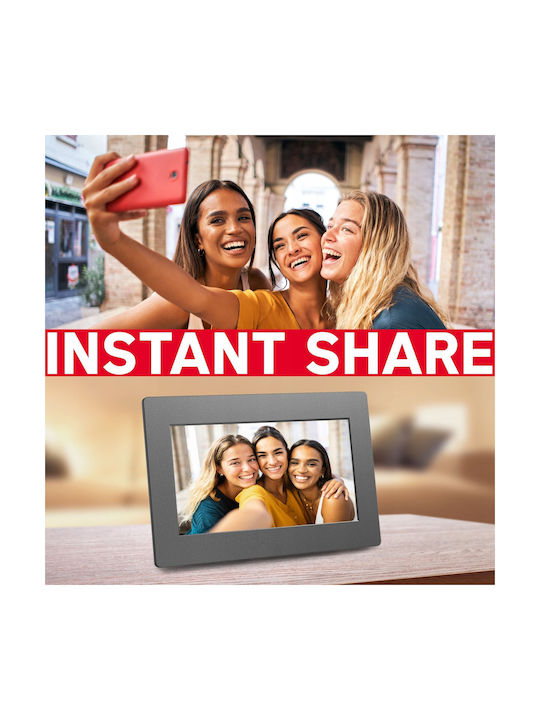 AgfaPhoto Digitaler Bilderrahmen mit Touchscreen 7" mit WiFi Schwarz APF700WIFI