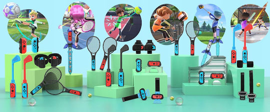 Jys Set 12x Sport Accessories Kit for Switch / Switch OLED in Black color