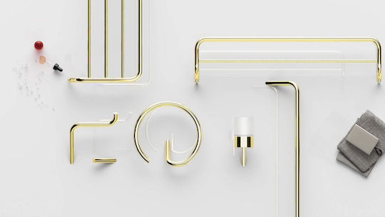 Deante Plastic Bathroom Curtain Rings Gold 12pcs