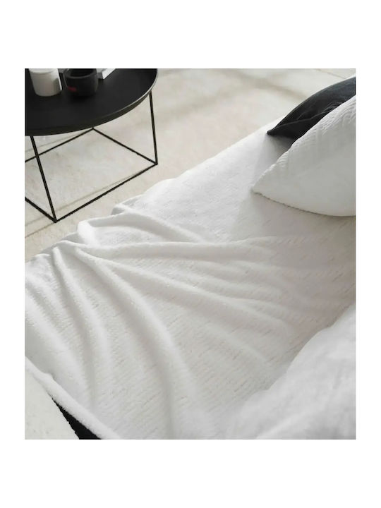 Gofis Home Ριχτάρι Πολυθρόνας Δύο 'Οψεων Ζακάρ 109x180εκ. Polar White 109/16 2007109116005