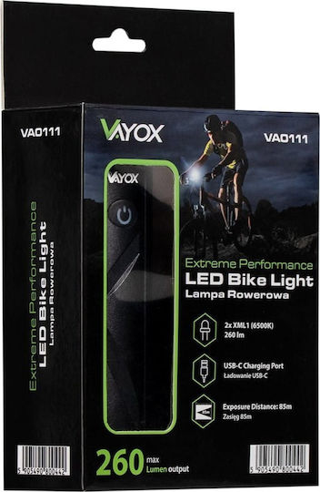 Vayox Lanternă LED cu Luminozitate Maximă 260lm Negru