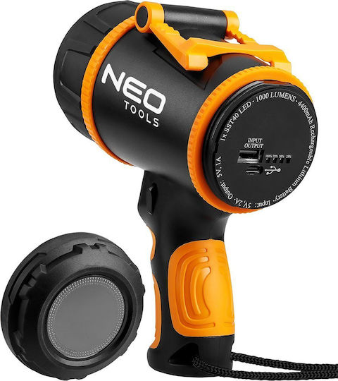 Neo Tools Wiederaufladbar Handstrahler LED IP44 mit maximaler Helligkeit 1000lm