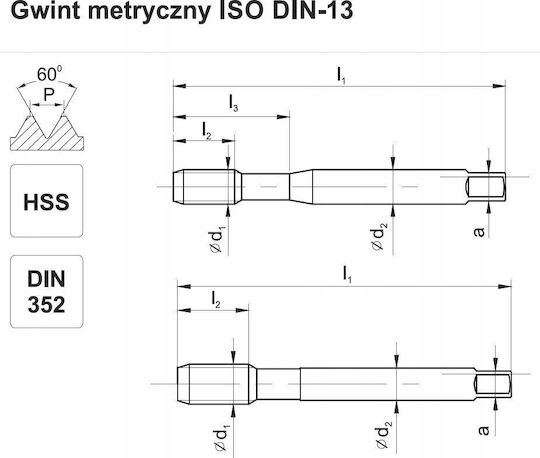 Fanar Thread M12x1 Ngmm/1 Din-2181d 6h HSS