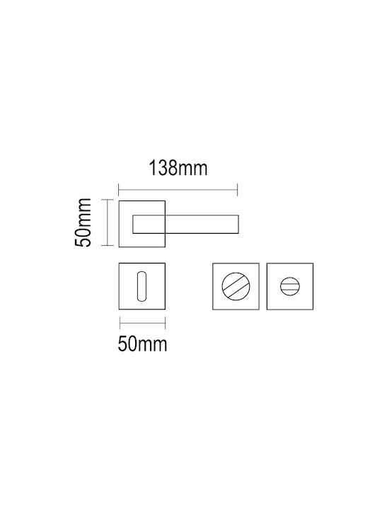 Viometale Middle Door Lever Rosette 06.643 Pair With Mouthpiece Nickel Matt - Chrome Viometale Middle Door Lever Rosette 06.643 Pair With Mouthpiece Nickel Matt - Chrome